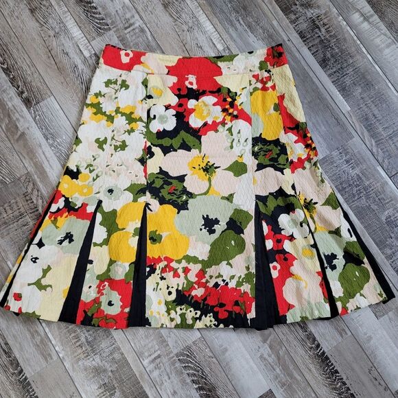 Anthropologie Viola Floral Pleated Skirt Size 6 - Picture 1 of 6